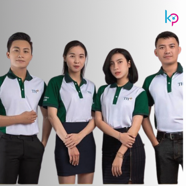 Green & White Polo T-Shirt – Unisex Corporate Style