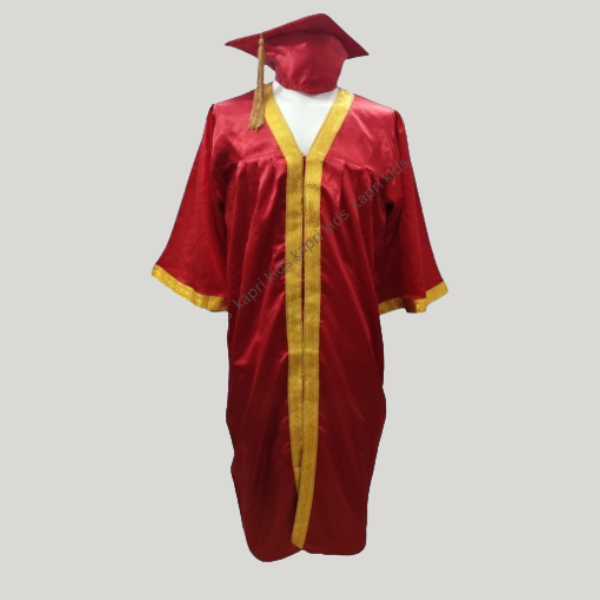 Red Graduation Gown Set
