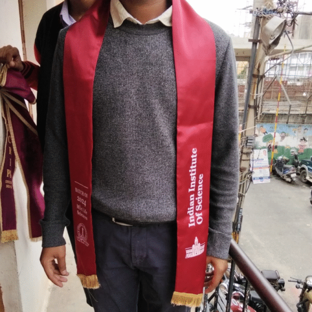Graduation Stole – Maroon Satin with Institute Branding