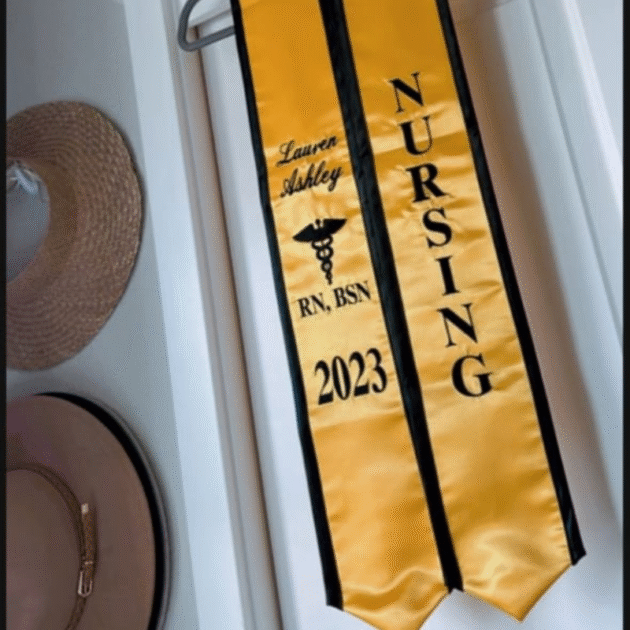 Graduation Stole – Gold with Black Border