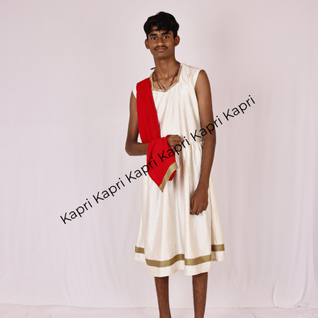 Roman / Greek Costume – White Robe with Red Drape
