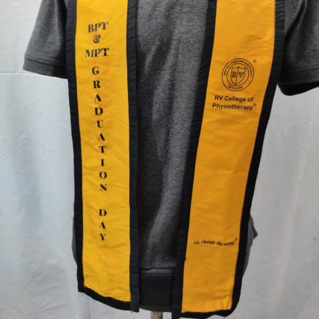 Graduation Stole – Yellow with Black Accents
