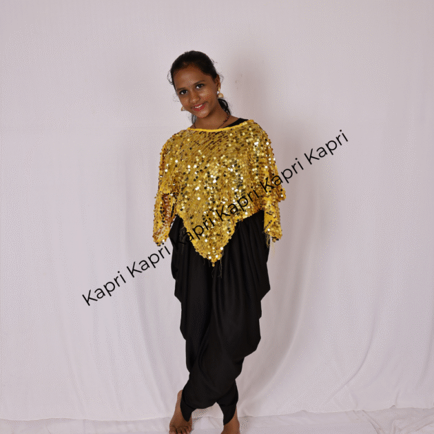 Gold Top With Black Patiyala