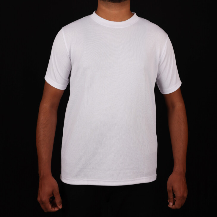 Round Neck White T-Shirts - Polyester