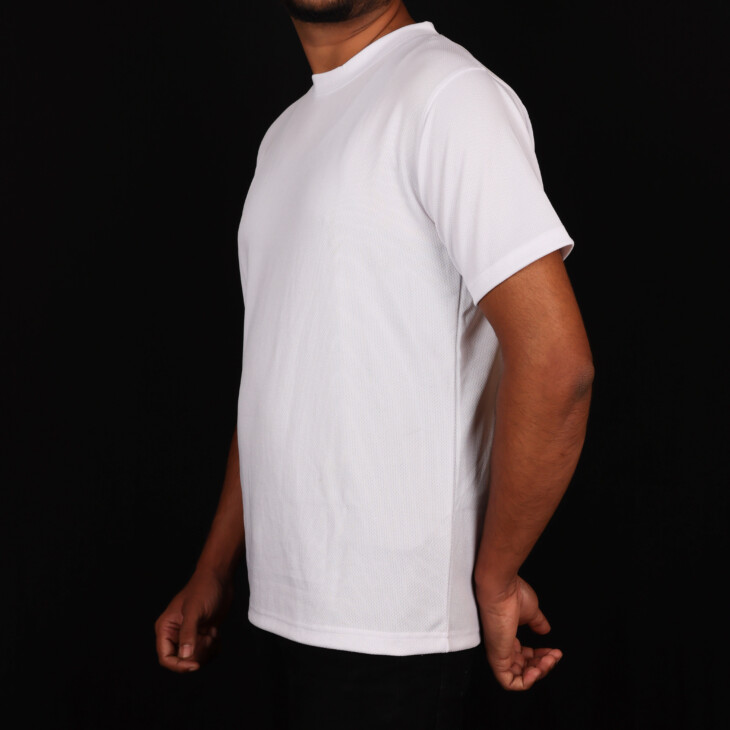 Round Neck White T-Shirts - Polyester - Image 3