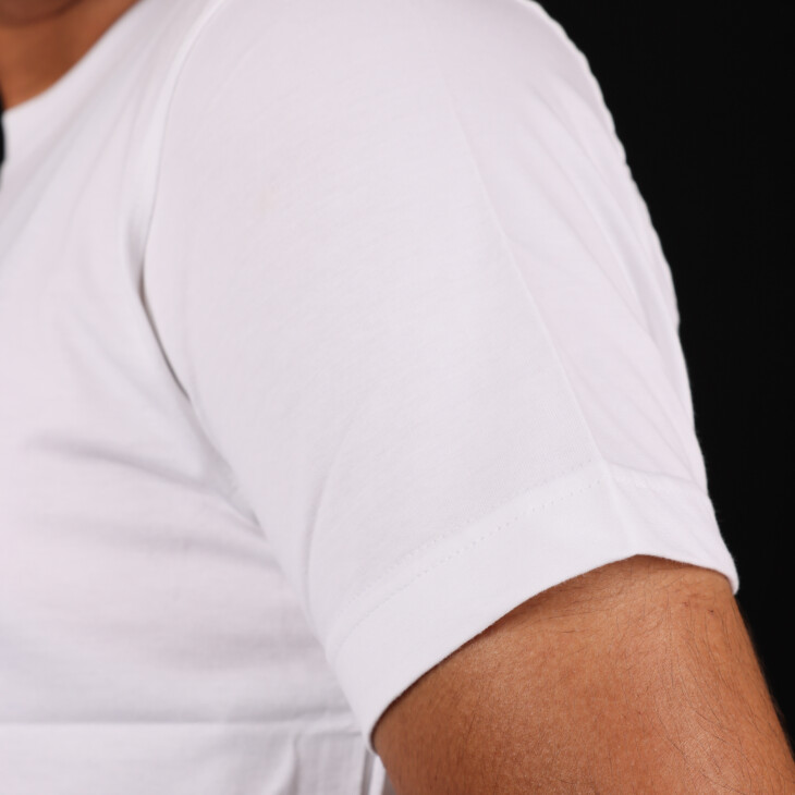 Round Neck White Tshirts - Cotton - Image 2