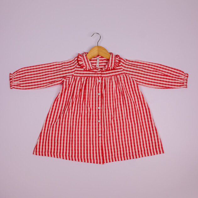 White Red Boder Frocks