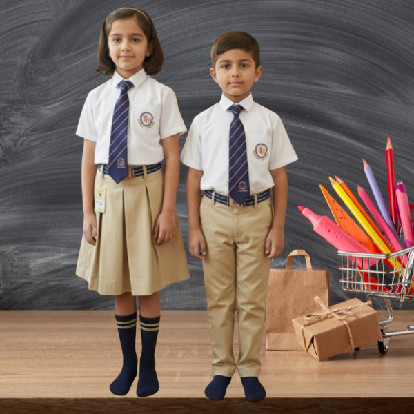 Kids School Uniform Set – Formal Shirt, Tie & Bottom Wear
