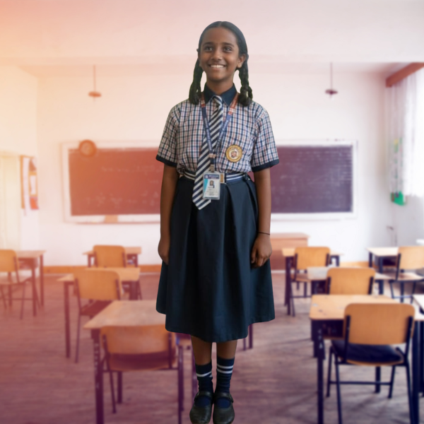 Girls School Uniform – Checked Shirt with Pleated Skirt Set