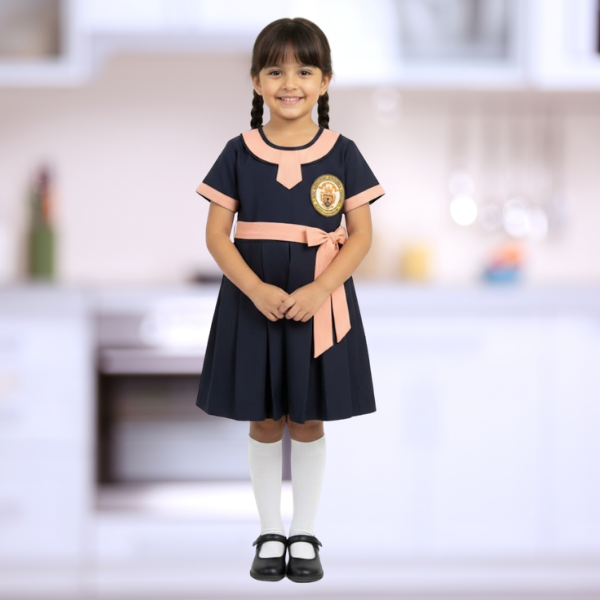Girls School Uniform Dress – Elegant Pleated School Wear