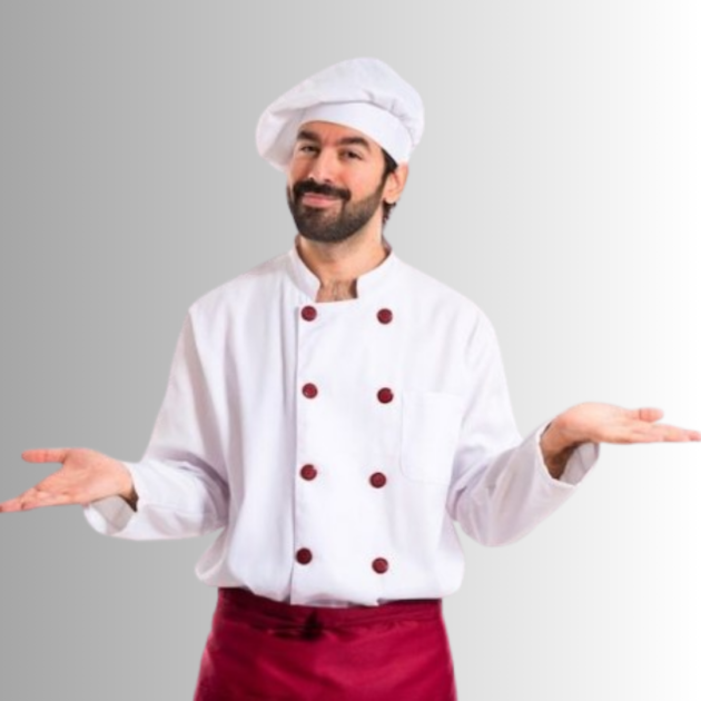 Professional Chef Uniform Set for Men with Chef Hat