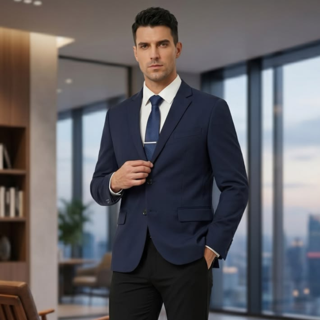 Men’s Navy Blue Executive Formal Blazer