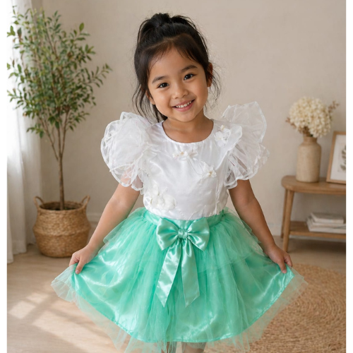 Mint Green Princess Party Dress for Girls
