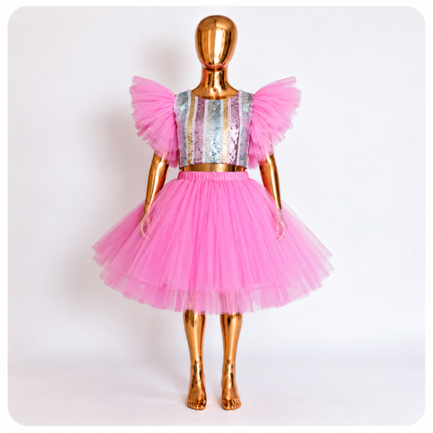 Pink Fairy Tulle Party Dress for Girls