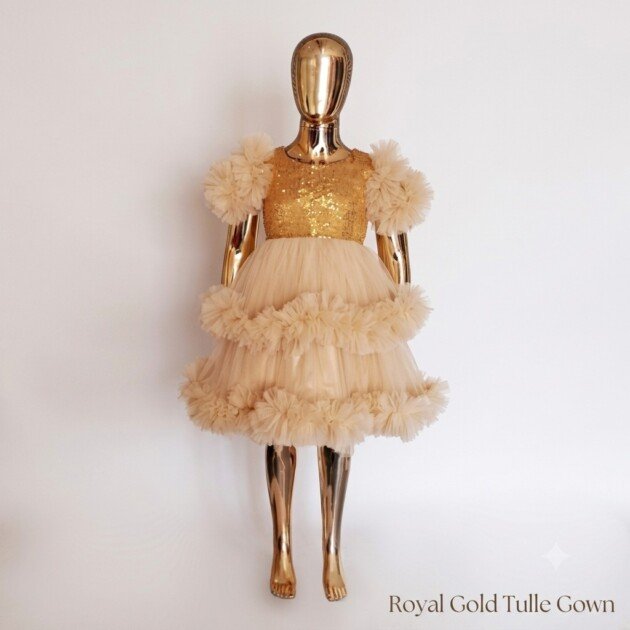 Golden Princess Tutu Dress Costume for Kids